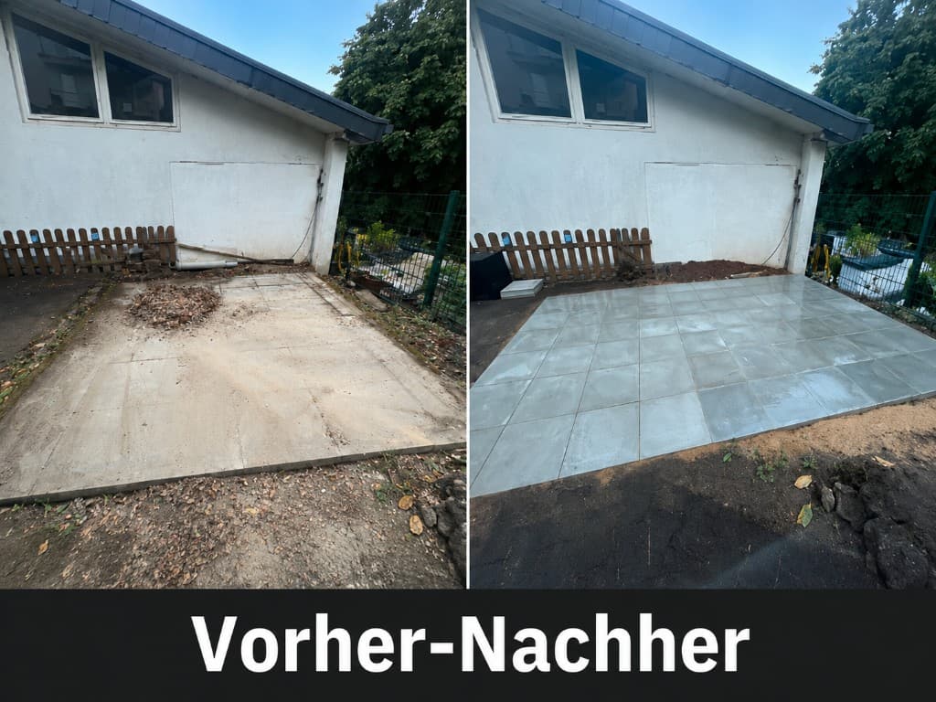 Bauarbeiten und Mauerwerk im Außenbereich eines Projekts
